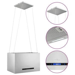 vidaXL Campana extractora colgante t&aacute;ctil LCD acero inoxidable 55 cm