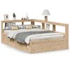 vidaXL Cama con estanter&iacute;a sin colch&oacute;n madera maciza de pino 140x190cm