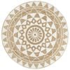 vidaXL Alfombra de yute tejida a mano con estampado blanco 120 cm