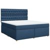 vidaXL Cama box spring con colch&oacute;n tela azul 180x200 cm
