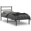 vidaXL Estructura cama sin colch&oacute;n con cabecero metal negro 75x190 cm