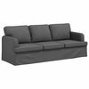 vidaXL Juego de Sof&aacute; 2 pcs Gris oscuro 144 x 80 x 85 cm tela