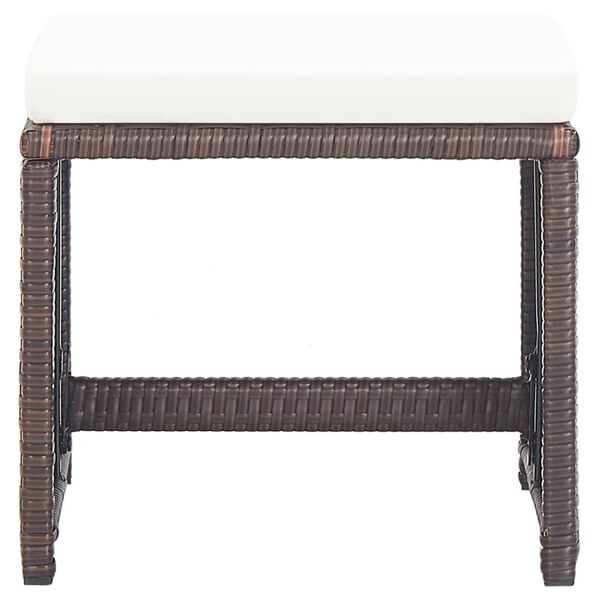 vidaXL Taburetes de jardín 4 uds con cojines ratán sintético marrón