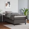 vidaXL Estructura de cama con somier cuero sint&eacute;tico gris 80x200 cm