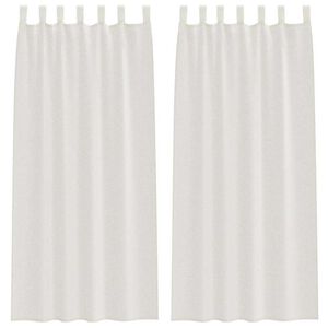 vidaXL Cortina de Voil&eacute; 2 pcs Crema 245 x 140 cm Poli&eacute;ster