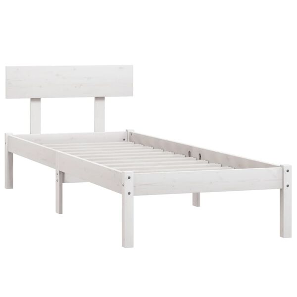 vidaXL Estructura de cama individual sin colch&oacute;n madera pino blanco