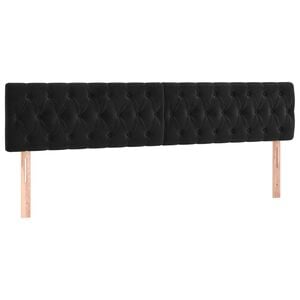 vidaXL Cabeceros terciopelo negro 180x7x78/88 cm