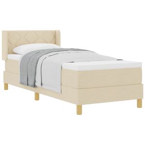 vidaXL Cama tipo Box Spring con colch&oacute;n Crema 200 x 80 cm Poli&eacute;ster