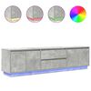 vidaXL Mueble de TV con luces LED gris hormig&oacute;n 193,5x41x50 cm