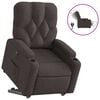 vidaXL Sill&oacute;n el&eacute;ctrico reclinable elevable de tela marr&oacute;n oscuro