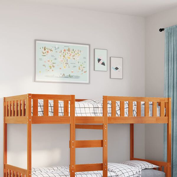 vidaXL Cama de ni&ntilde;os sin colch&oacute;n madera maciza pino marr&oacute;n 80x200 cm
