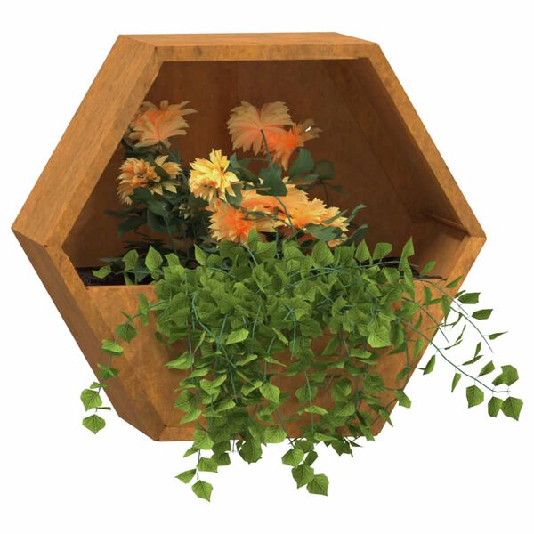 vidaXL Jardineras de pared 2 uds acero corten oxidado 30x10x25 cm