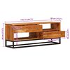 vidaXL Mueble de TV Natural 110 x 30 x 44 cm Madera de Acacia S&oacute;lida