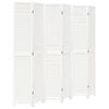 vidaXL Biombo separador de 6 paneles madera maciza Paulownia blanco