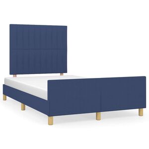 vidaXL Estructura de cama sin colch&oacute;n tela azul 120x190 cm