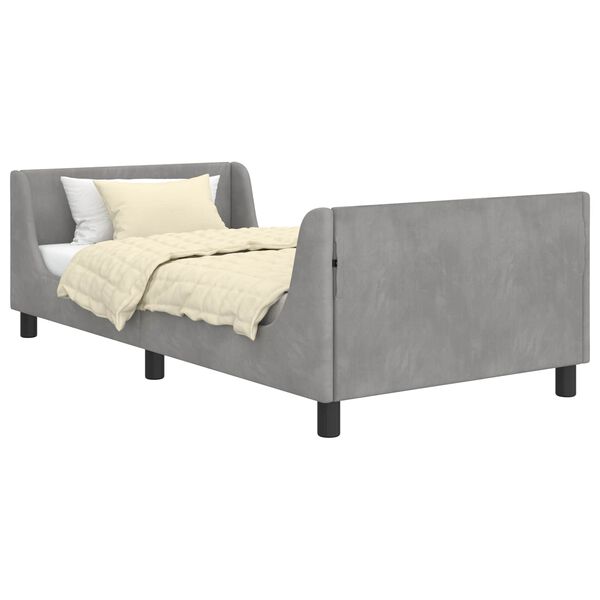 vidaXL Cama para niños con cabecero Gris Claro 80 x 200 cm Terciopelo