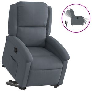 vidaXL Sill&oacute;n el&eacute;ctrico reclinable elevable de terciopelo gris oscuro