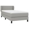 vidaXL Cama box spring con colch&oacute;n tela gris claro 100x200 cm