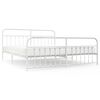 vidaXL Estructura cama sin colch&oacute;n con estribo metal blanco 193x203 cm