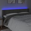 vidaXL Cabecero con LED de terciopelo gris oscuro 163x16x78/88 cm