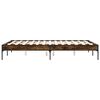 vidaXL Estructura cama madera ingenier&iacute;a metal roble ahumado 135x190cm