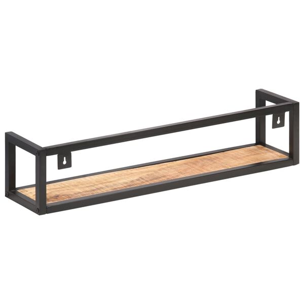 vidaXL Estantes de pared 2 unidades 80 cm madera de mango rugosa