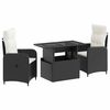 vidaXL Juego de comedor para exteriores 3 uds. Negro y Crema