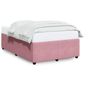 vidaXL Estructura de cama sin colch&oacute;n terciopelo rosa 120x190 cm