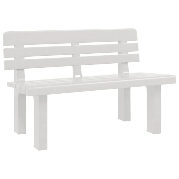 vidaXL Banco de jard&iacute;n polipropileno blanco 110x52x71 cm