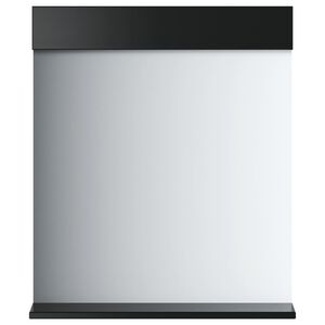 vidaXL Espejo de ba&ntilde;o con estante BERG madera maciza negro 60x12x70cm