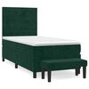vidaXL Cama box spring con colch&oacute;n terciopelo verde oscuro 80x200 cm