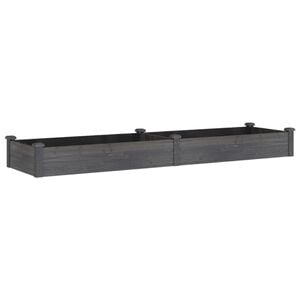 vidaXL Jardinera arriate con forro madera abeto gris 240x60x25 cm