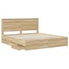 vidaXL Estructura de cama Roble Sonoma 200 x 200 cm Madera Ingenieril