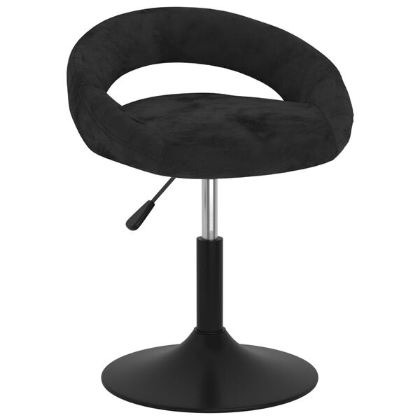 vidaXL Silla de comedor giratoria de terciopelo negro