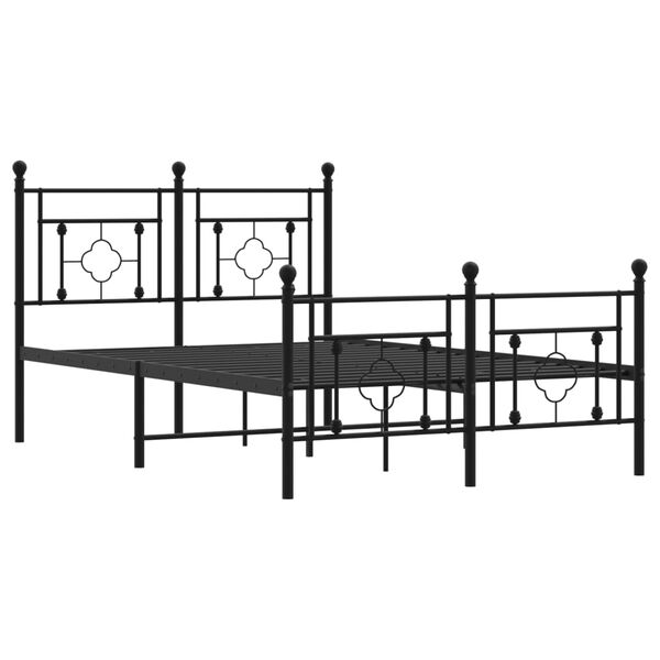 vidaXL Estructura cama sin colch&oacute;n con estribo metal negro 120x190 cm