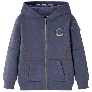 Sudadera infantil con capucha y cremallera azul oscuro m&eacute;lange 92
