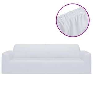 vidaXL Funda el&aacute;stica para sof&aacute; de 3 plazas poli&eacute;ster jersey blanca