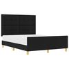 vidaXL Estructura de cama con cabecera Negro 160 x 200 cm tela
