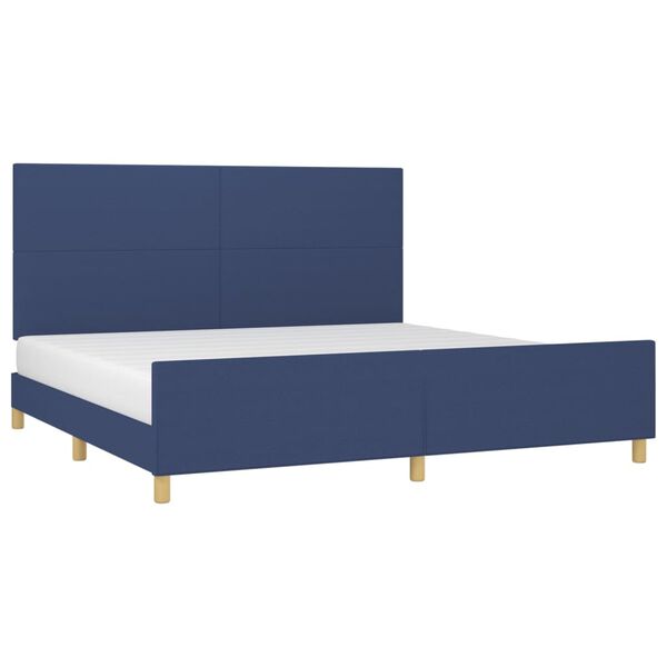 vidaXL Cama sin colch&oacute;n tela azul 200x200 cm