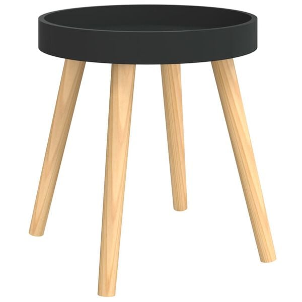 vidaXL Mesa auxiliar madera contrachapada y pino negro 38x38x40 cm
