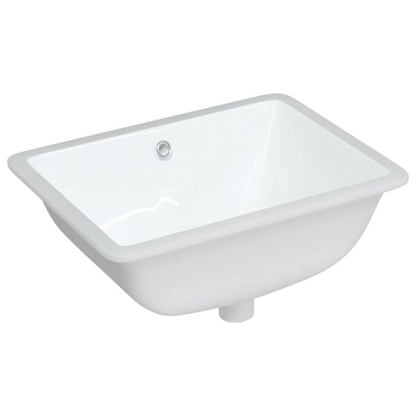 vidaXL Lavabo de ba&ntilde;o rectangular cer&aacute;mica blanco 52x38,5x19,5 cm