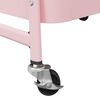 vidaXL Carrito de almacenaje 3 niveles rosa 42x41,5x77 cm acero