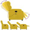 vidaXL Sill&oacute;n de masaje reclinable de terciopelo amarillo
