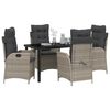 vidaXL Conjunto de Comedor de Jard&iacute;n 5 pcs Gris Claro rat&aacute;n sint&eacute;tico
