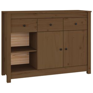 vidaXL Aparador de madera maciza de pino marr&oacute;n miel 100x35x74 cm