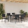 vidaXL Conjunto de Comedor de Jard&iacute;n 7 pcs Negro rat&aacute;n sint&eacute;tico