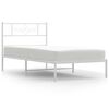 vidaXL Estructura cama sin colch&oacute;n con cabecero metal blanco 100x200cm