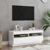 vidaXL Mueble de TV con luces LED blanco brillante 100x35x40 cm