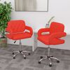 vidaXL Sillas de comedor giratorias 2 uds cuero sint&eacute;tico rojo