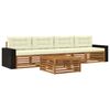 vidaXL Conjunto de sof&aacute;s de exterior 5 uds. Natural y Crema